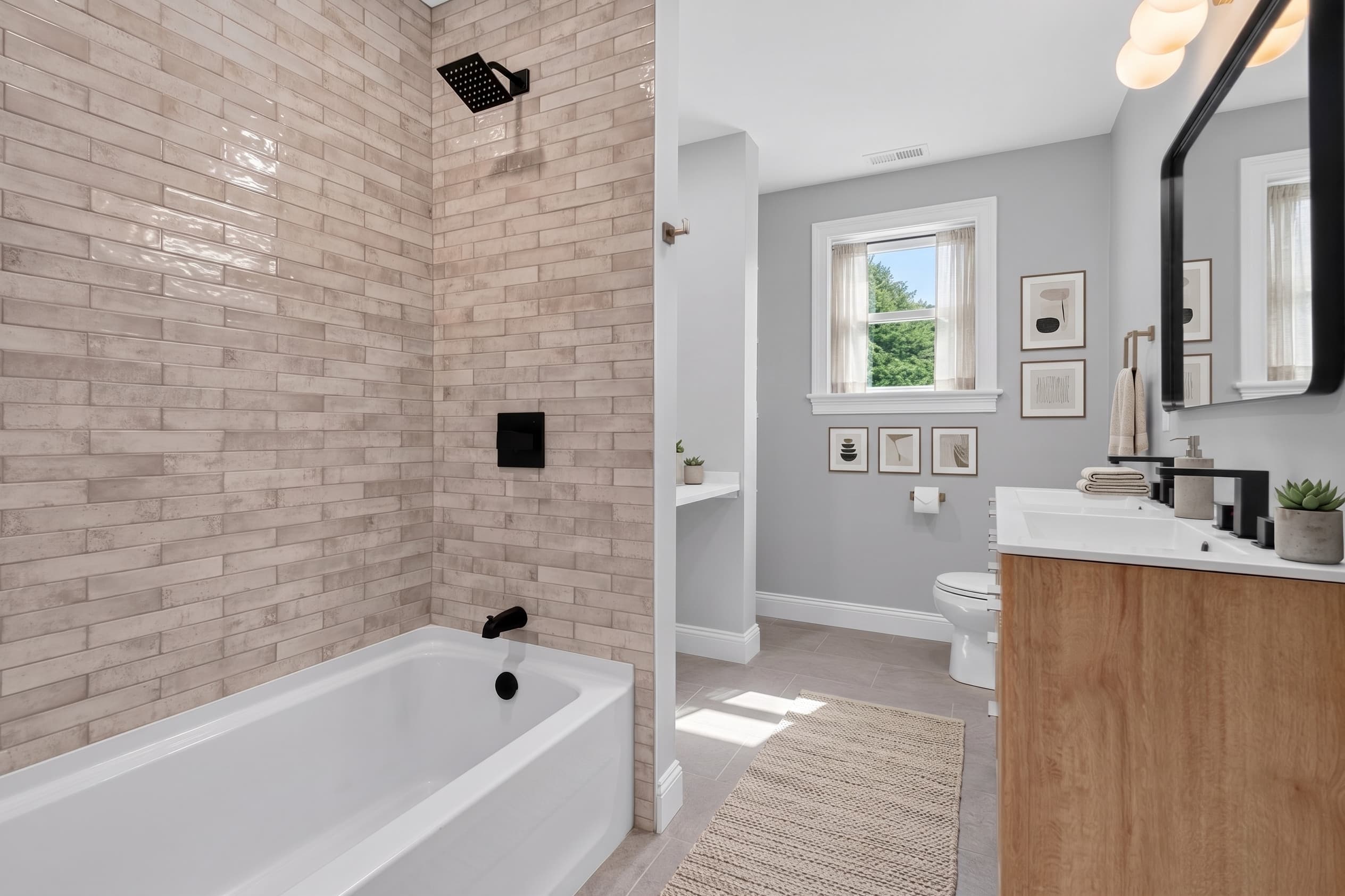 Full bath with double vanity
