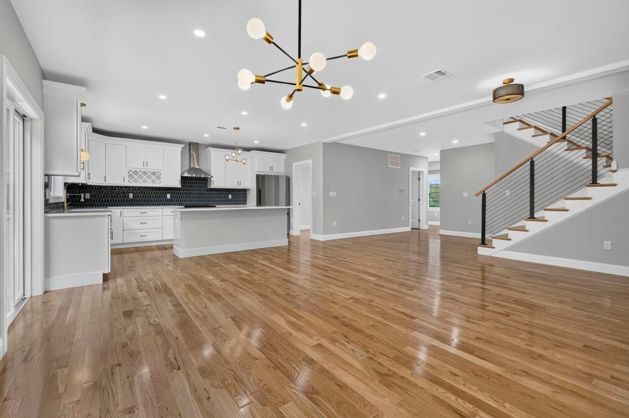 27B open-concept kitchen and living area